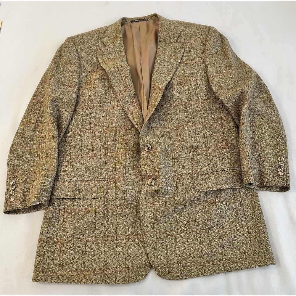 Ermenegildo Zegna Blazer Men's Tan Brown Sport Jacket Made Italy Paul Simon Wool